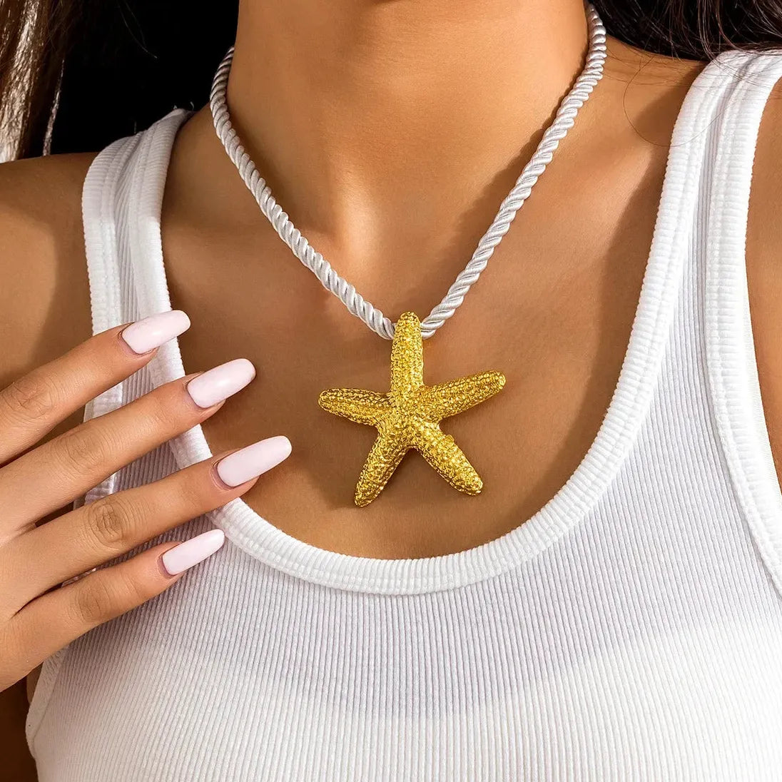 Gold Starfish Seashell Earrings Boho Ocean Studs Gift Jewelry
