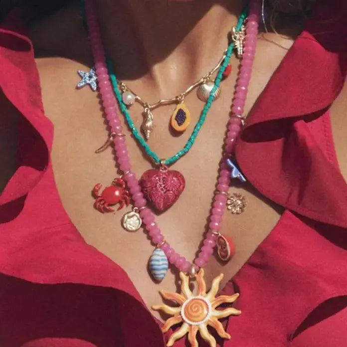 Bohemian Ocean Series Heart Pendant Necklace for Women Stylish Jewelry