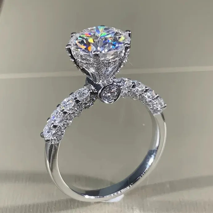 Silver Plated Women's Wedding Ring with AAA Cubic Zirconia Geometric Design 2022