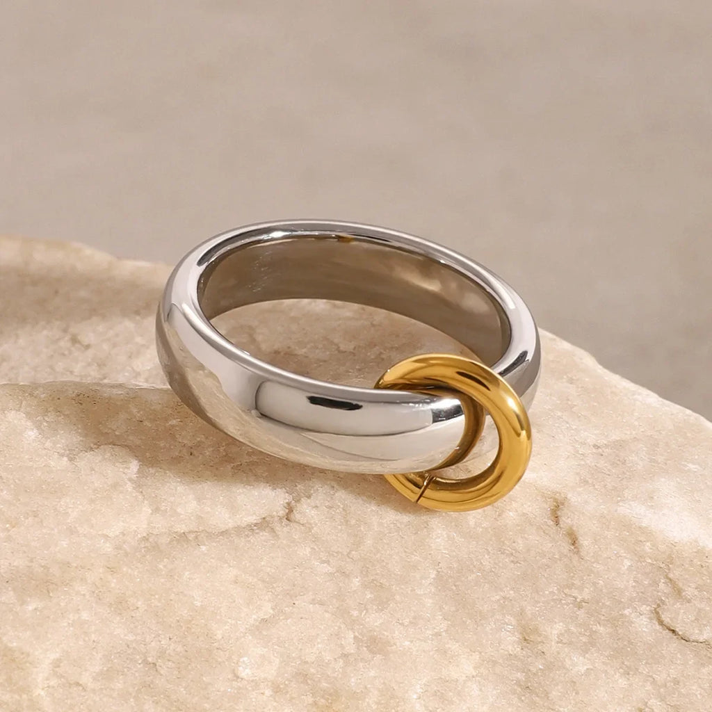 Waterproof C Shape Hoop Earrings for Women Stainless Steel Gold Plated Rings