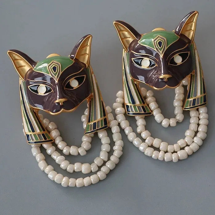 2024 Vintage Fox Stud Earrings Copper Alloy Animal Jewelry Gift Men Women