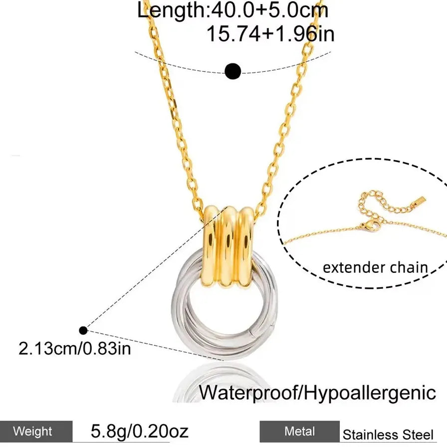 Gold Plated Double-Layer Chunky O-Shaped Hoop Earrings CZ Zircon Punk Jewelry
