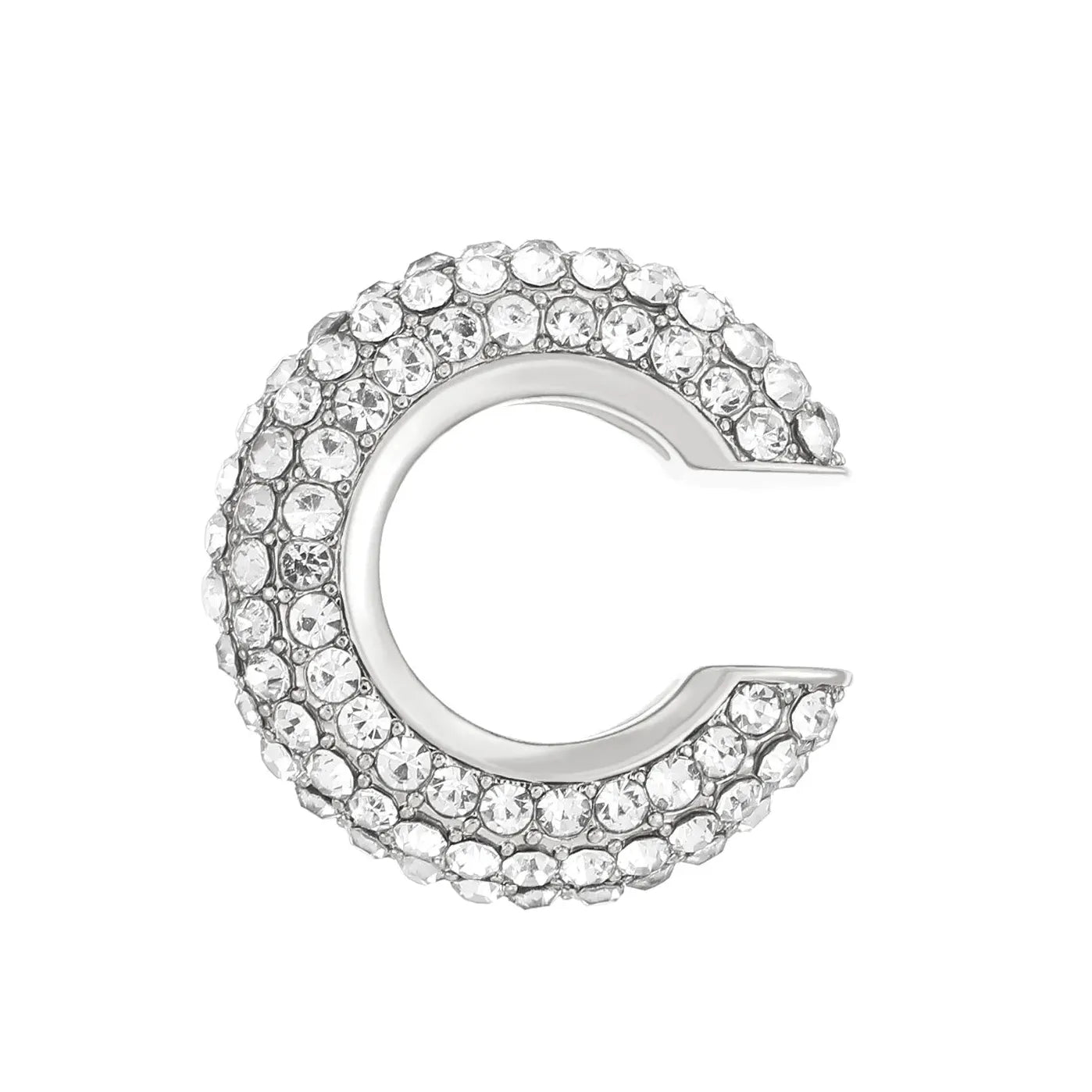 Vintage Round C Shape Cartilage Clip Earrings for Women Copper Rhinestone Jewelry