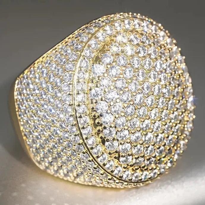 Geometric Women’s Ring Wedding Engagement Luxury Brass CZ Jewelry Shining
