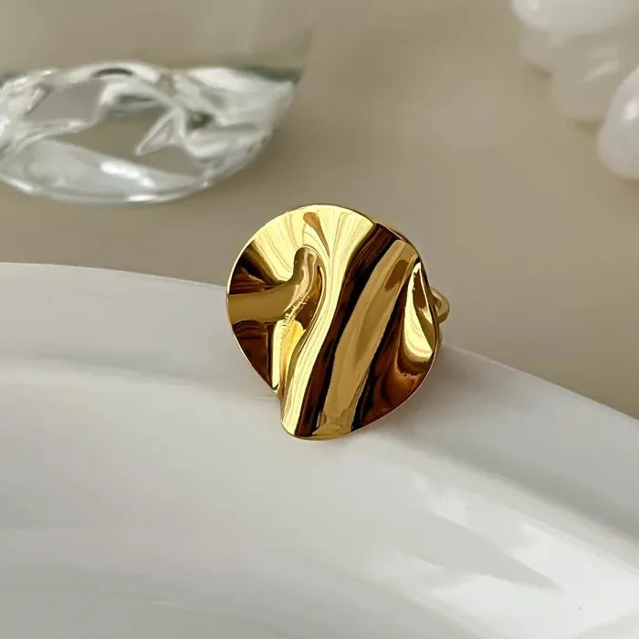 Adjustable Stainless Steel Butterfly Heart Geometric Open Ring for Women Jewelry