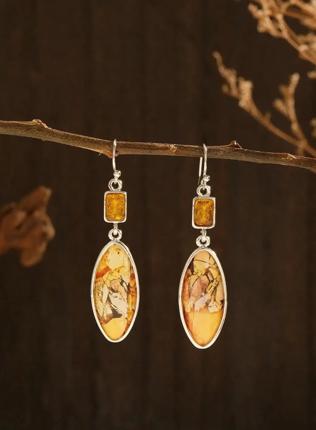 Bohemian Style Women's Resin Drop Earrings Ethnic Retro Beach Party Jewelry Gift