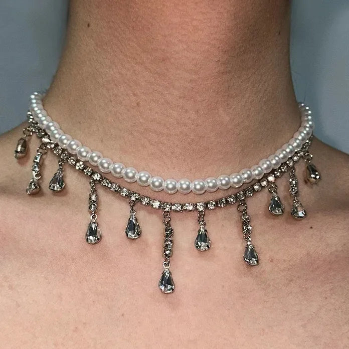 Silver Tassel Small Bells Necklace Choker for Women Men Punk Jewelry