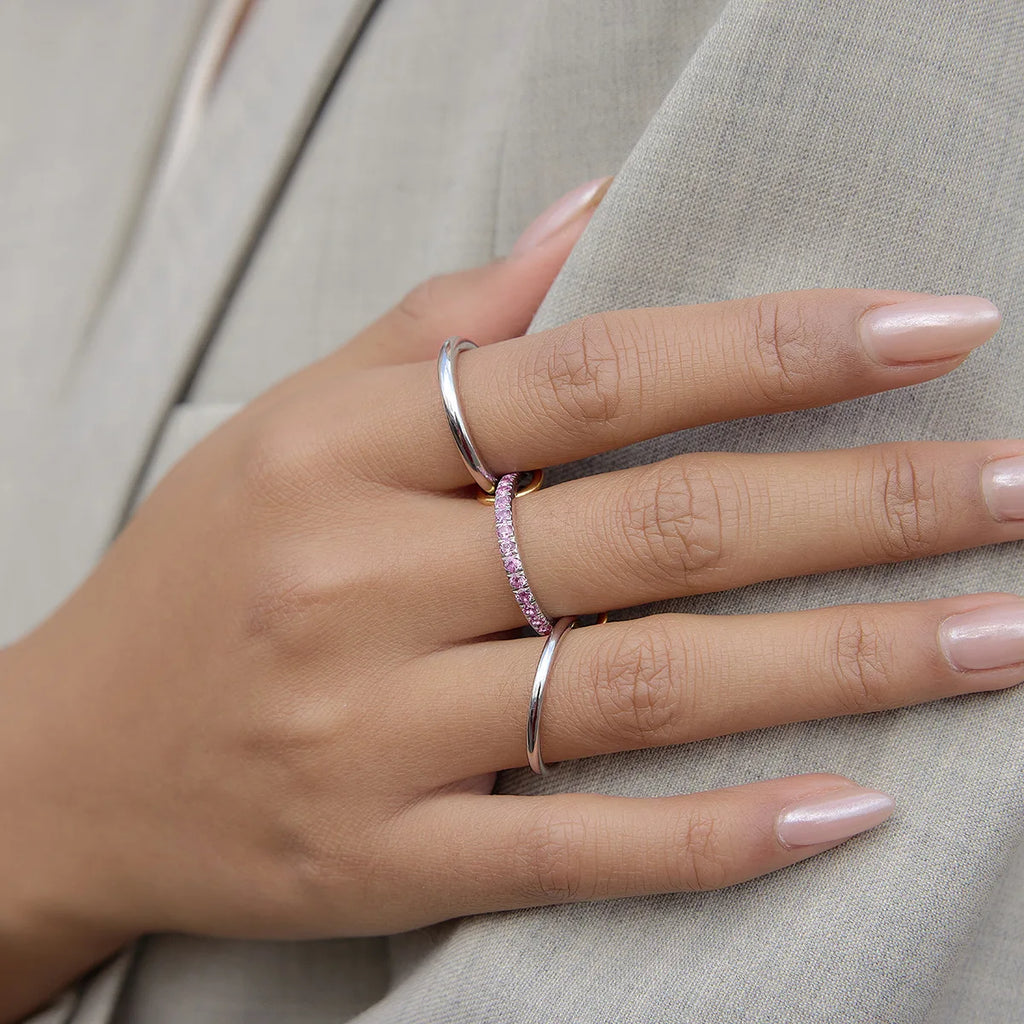 18k Gold Plated Stainless Steel CZ Multi Layer Stackable Knuckle Ring Women