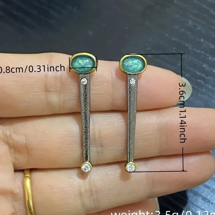 Vintage Green Australian Treasure Zinc Alloy Drop Earrings for Women