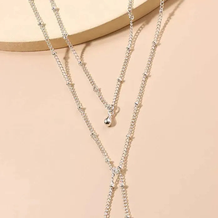 2026 Gold Silver Chain Choker Necklace Women Metal Beads Tassel Jewelry Gift
