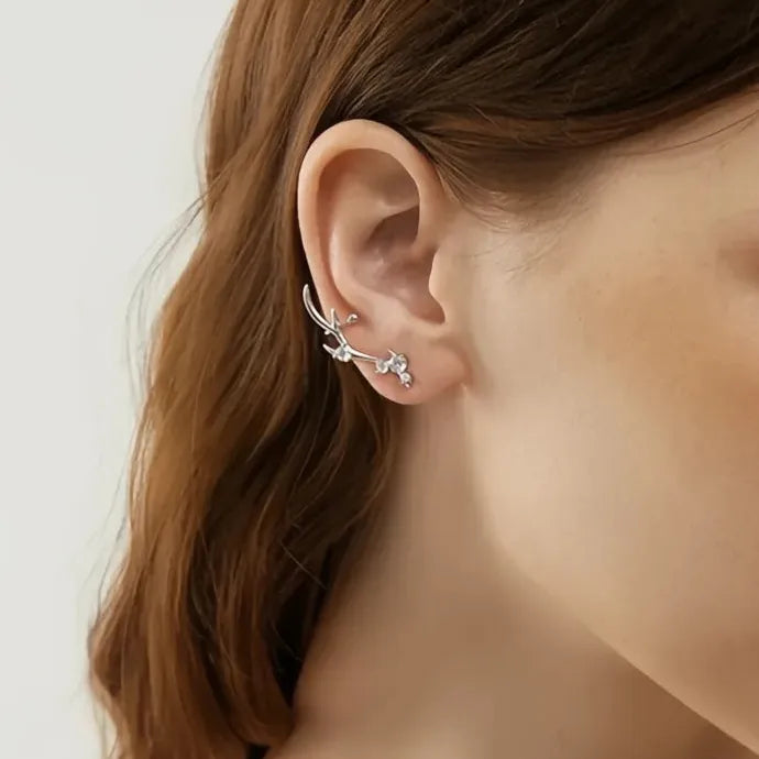 Elk Antler Stud Earrings for Women Copper Alloy Cubic Zirconia Jewelry