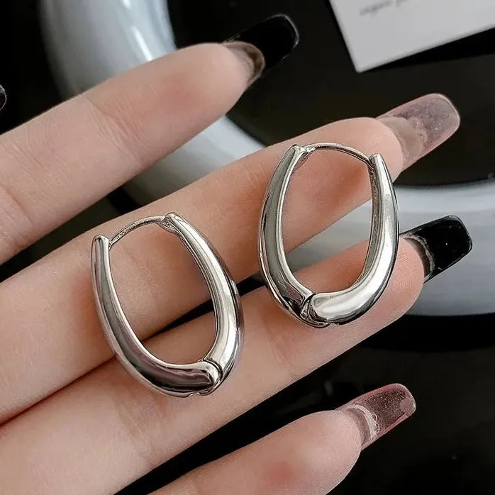 Geometry Water Drop Earrings for Women Punk Gold Statement Fashion Jewelry