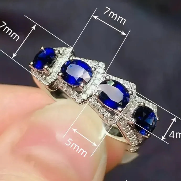 Luxury Oval Blue Cubic Zirconia Women’s Brass Wedding Band 2023 Silver Style