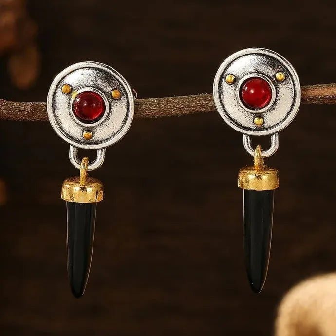 Retro Punk Men's Bullet Shaped Earrings Zinc Alloy Hip-Hop Rock Jewelry