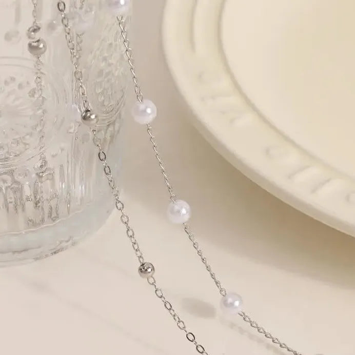 Double Layer Pearl Waist Chain Bikini Body Jewelry for Women Summer Beach