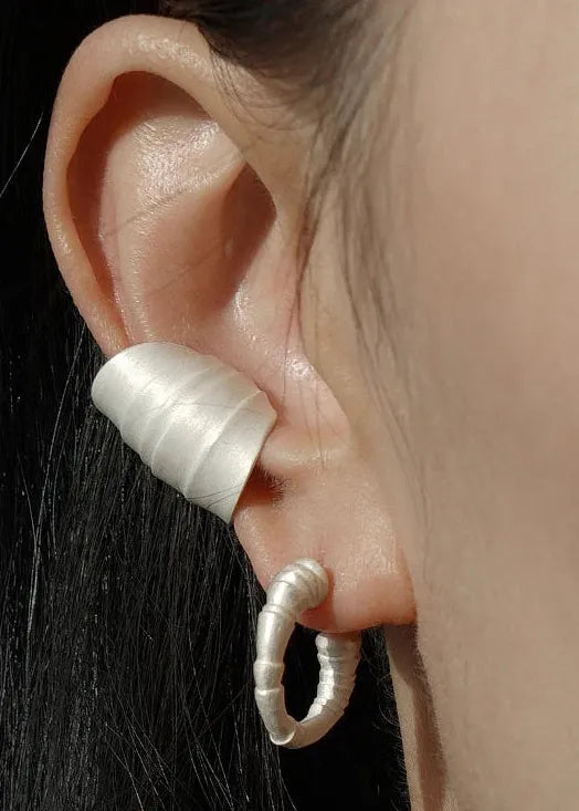 2024 Vintage Style Shell Texture Copper Alloy Clip Earrings for Men & Women