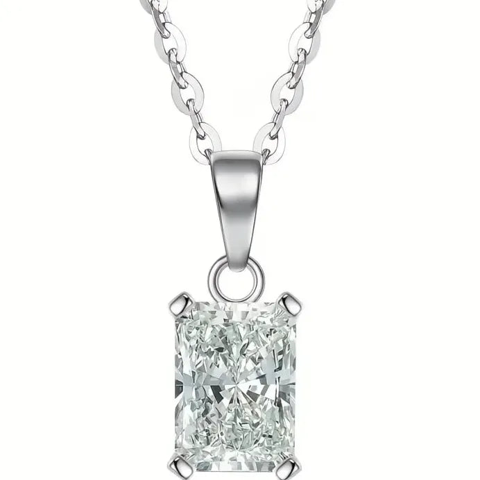 Geometric Cubic Zirconia Pendant Necklace Copper Alloy Minimalist Jewelry