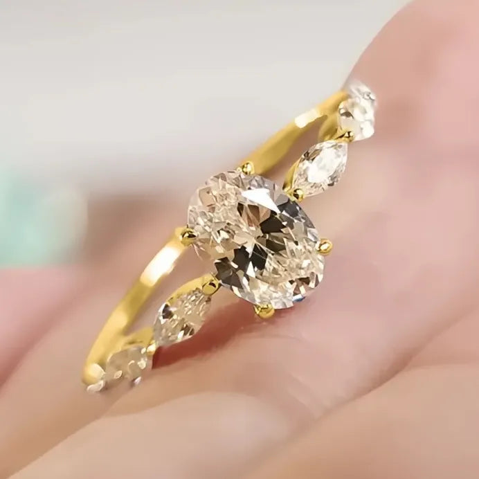 Elegant Women’s Geometric CZ Wedding Party Ring Stylish Simple Jewelry