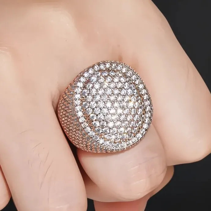 Geometric Women’s Ring Wedding Engagement Luxury Brass CZ Jewelry Shining