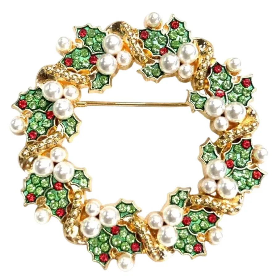 Classic Floral Wreath Brooch Elegant Wedding Gift for Men & Women