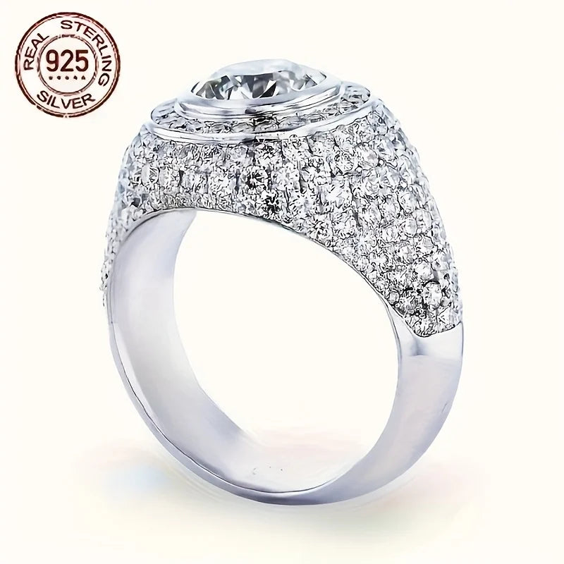 2025 Luxury 925 Sterling Silver Iced Out Pinky Ring for Men – Hip Hop Rapper Style