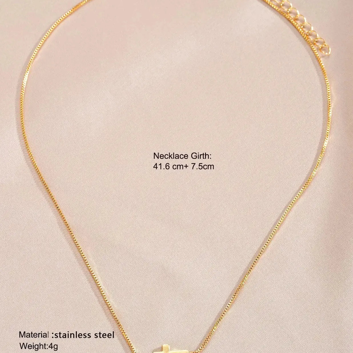 316 Stainless Steel Gold Cross Pendant Necklace Waterproof Hypoallergenic Women Jewelry