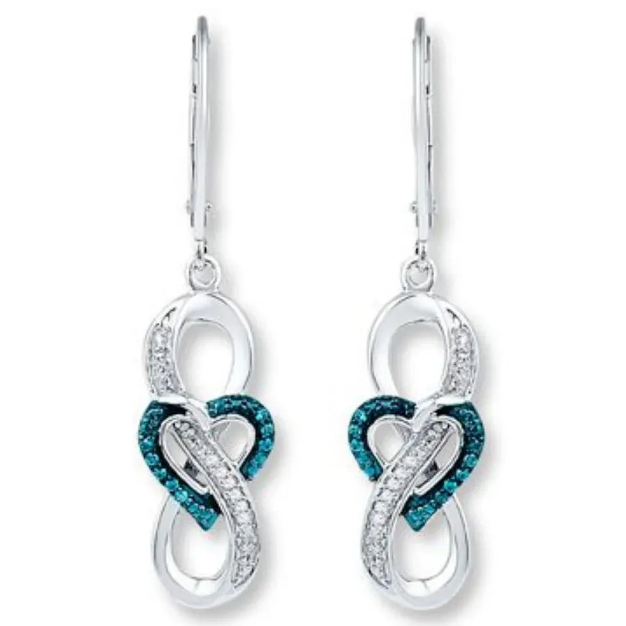 Silver Color Heart Earrings for Women Chic Wedding Fashion Ear Studs Jewelry