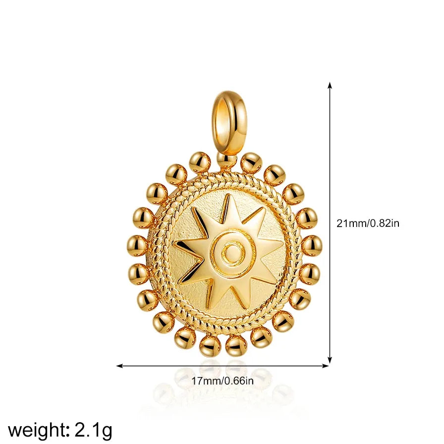 Stainless Steel Evil Eye Palm Cross Flower Pendant Jewelry Rust Resistant Charm