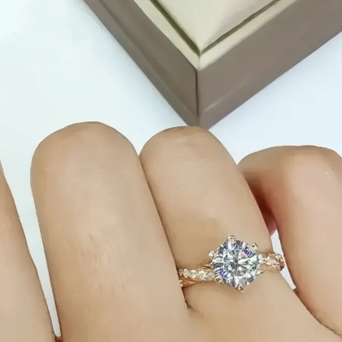 Luxury Women Wedding Rings Cubic Zirconia Gold Color Engagement Proposal Fashion Jewelry