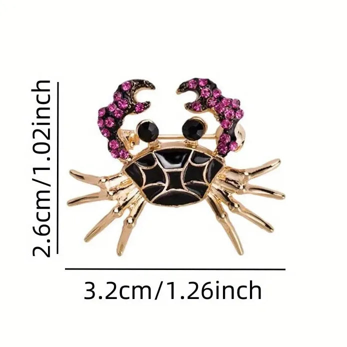Personalised Purple Black Oil Drop Small Crab Brooch Accessory