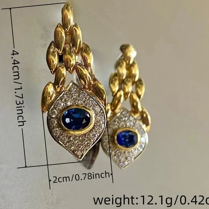 Golden Greek Eye Devil's Eye Pendant Drop Earrings Zinc Alloy Women's Jewelry