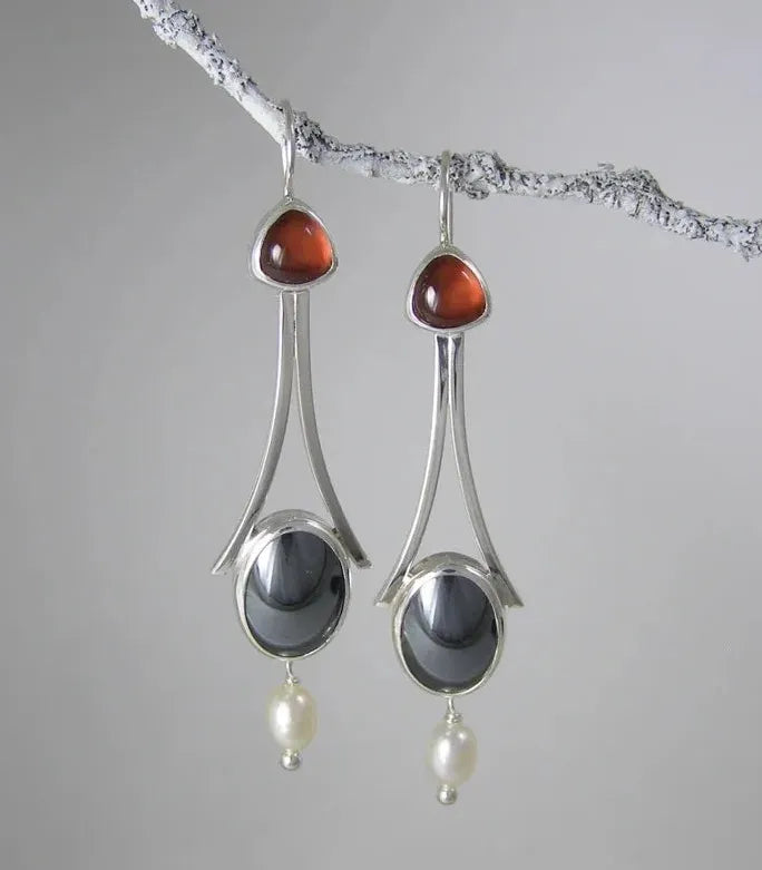 Silver Imitation Pearl Drop Earrings for Ladies and Girls Daily Party Jewelry