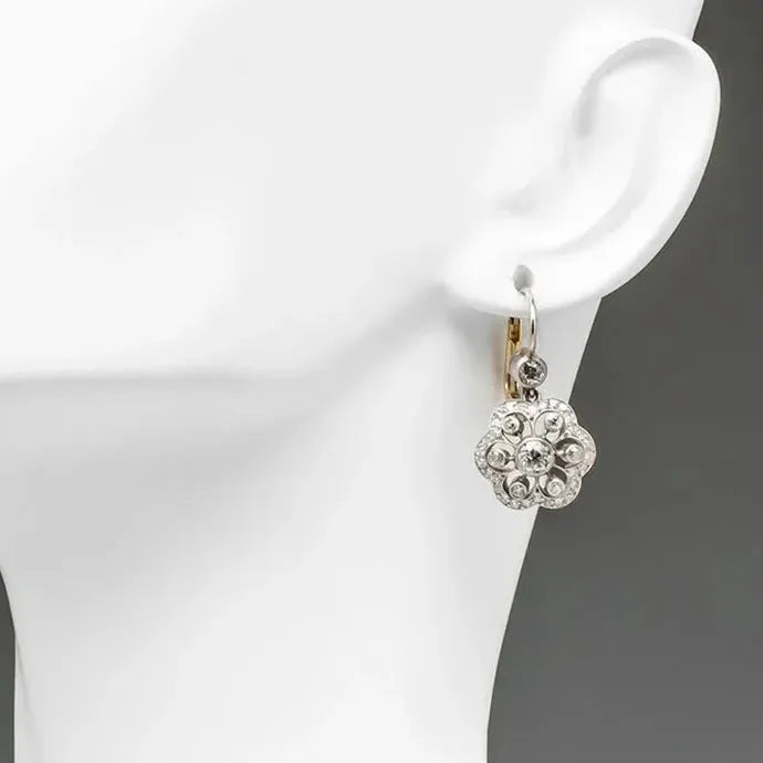 Flower Crystal Wedding Drop Earrings Ladies Fashion Jewelry Cubic Zircon Gift