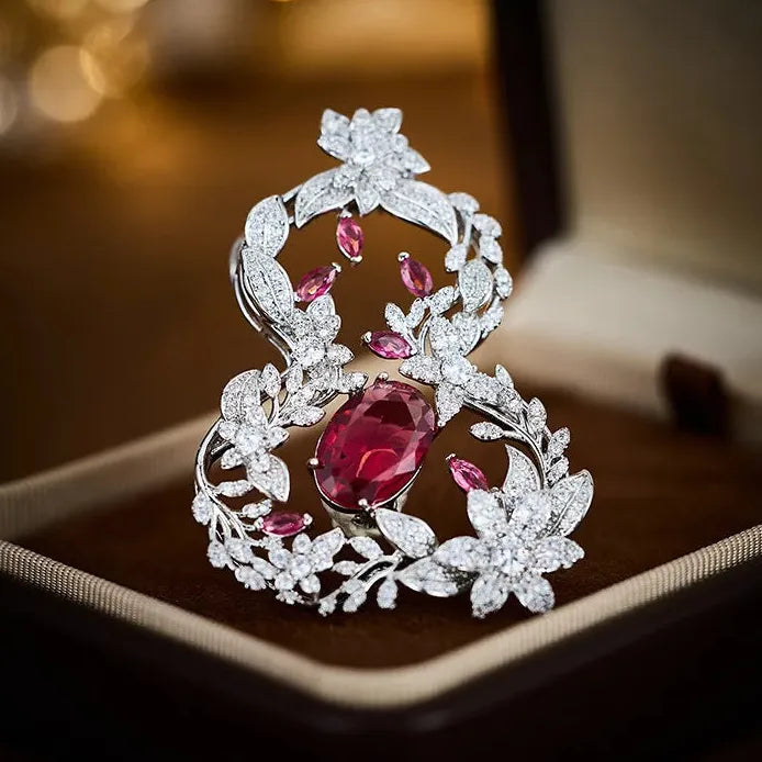 Luxury Gourd Hollow Botanical Brooch Pin for Women Classic Style