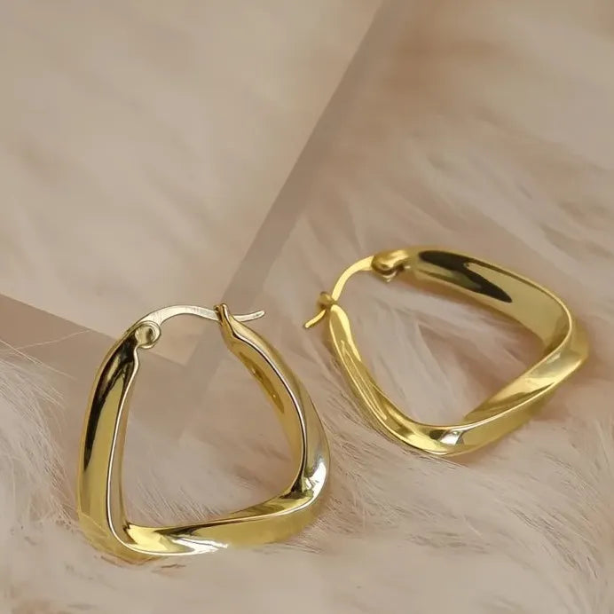 Geometric Hoop Earrings for Women Gold Silver Wedding Engagement Jewelry