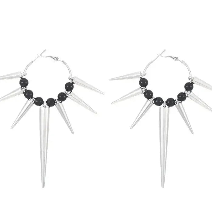 Y2K Punk Four Pointed Star Stud Earrings for Women Gothic Jewelry