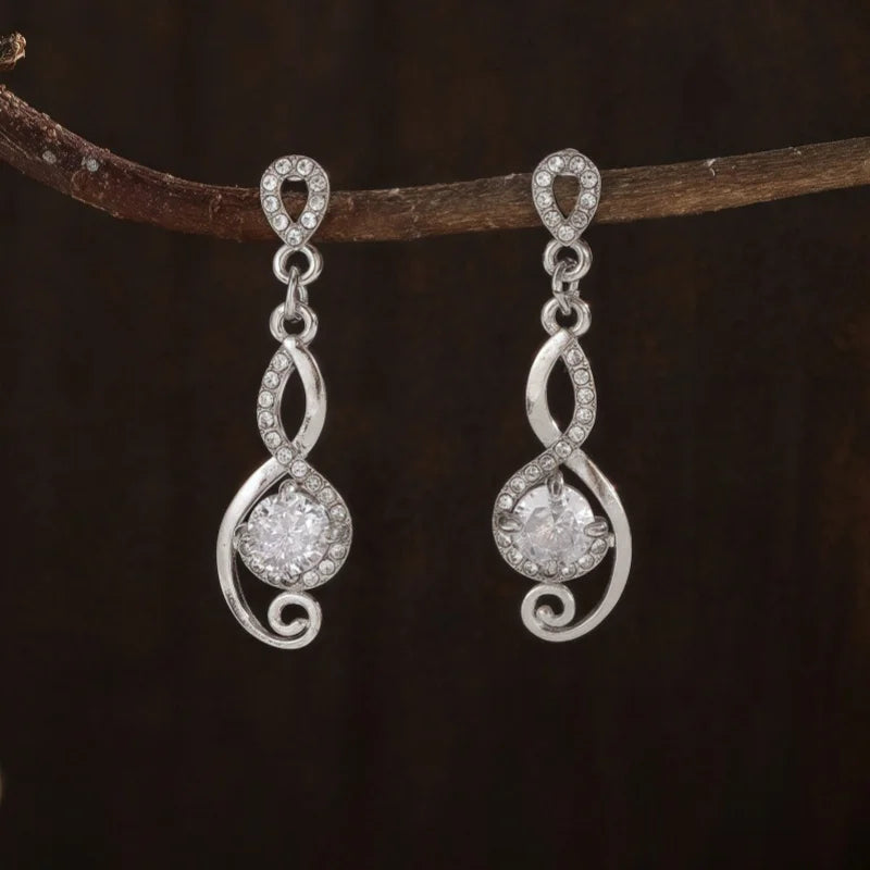 1 Pair Elegant Drop Earrings Zinc Alloy Synthetic Crystal for Women Gift Party