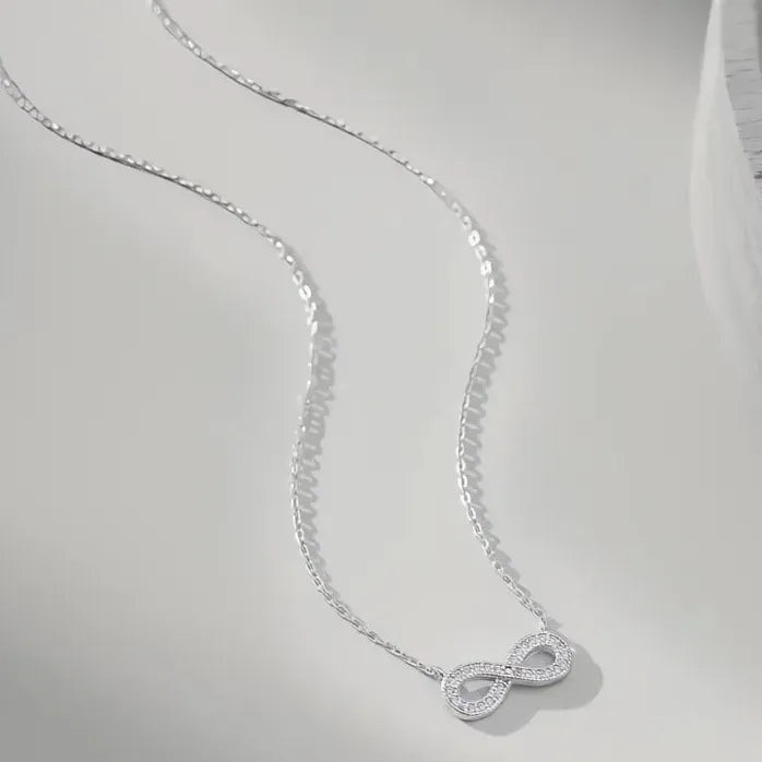 Infinity Pendant Necklace Cubic Zirconia Brass Alloy Wedding Jewelry