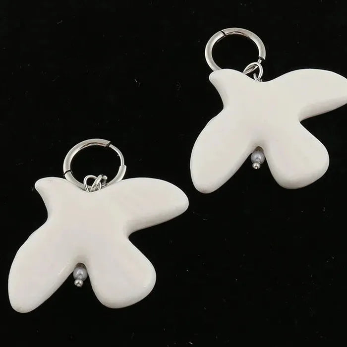 Peace Dove Geometric Round Hoop Earrings Zinc Alloy Jewelry Gift