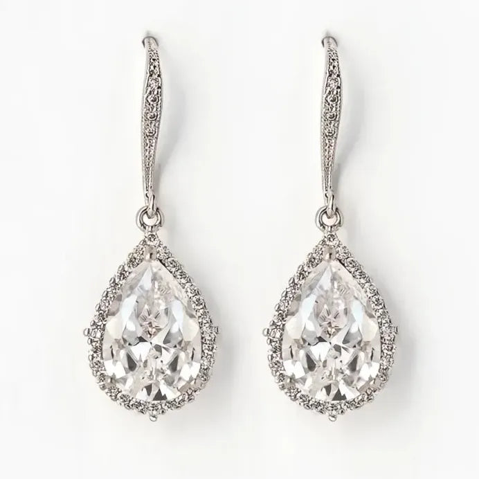 Elegant Geometric Drop Earrings for Women with Cubic Zirconia Gift