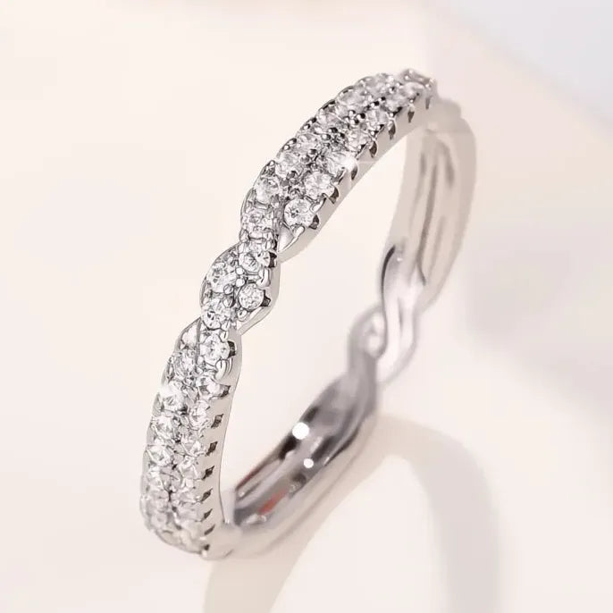 Dainty Thin Rings for Women Cubic Zirconia Brass Minimalist Fashion Statement Jewelry