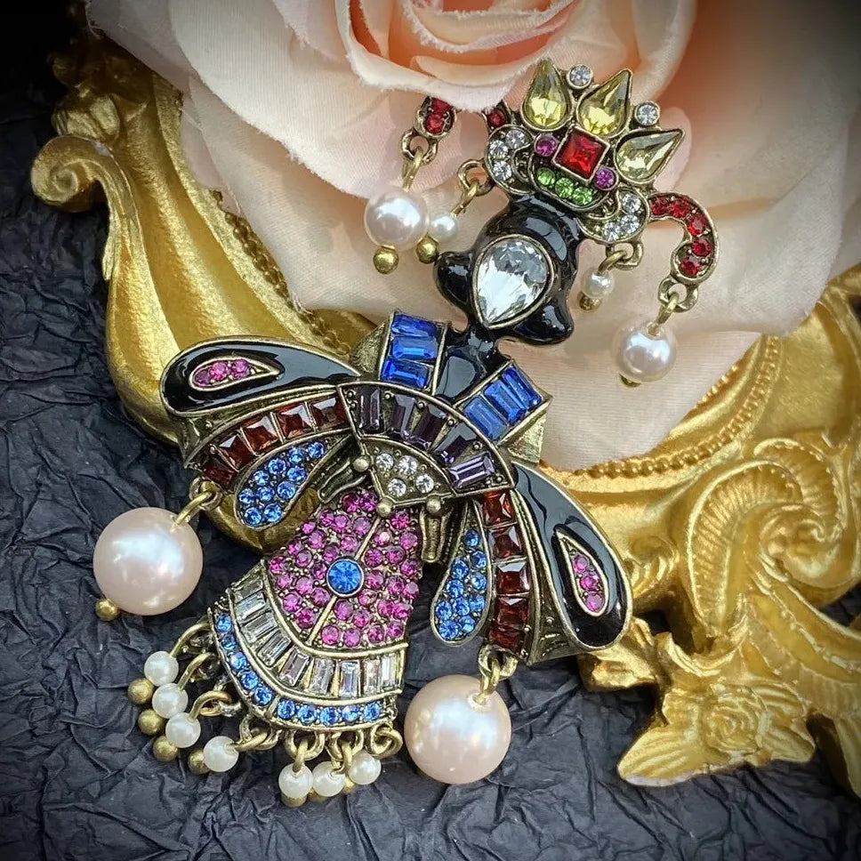 Vintage Luxury Western Tassel Brooch Elegant Jewelry Gift for Men Women