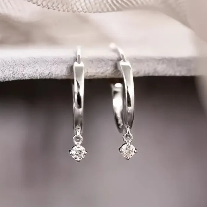 Geometric Gold & Silver CZ Drop Earrings for Women Fashion Jewelry