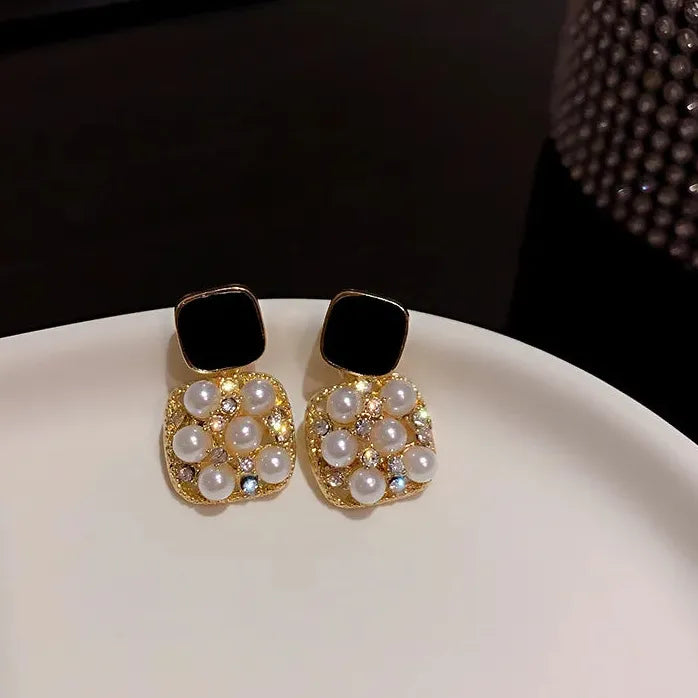 Luxury Micro Inlaid Zircon Geometric Square Dangle Earrings Women 2024 Party Jewelry