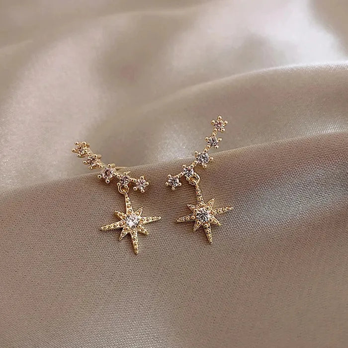Y2K Geometric Drop Rhinestone Stud Earrings for Women Zinc Alloy Jewelry