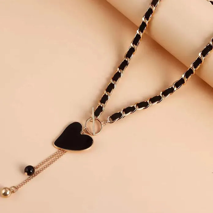 2025 Black Heart Pendant Necklace Women Punk Vintage Velvet Chain Jewelry