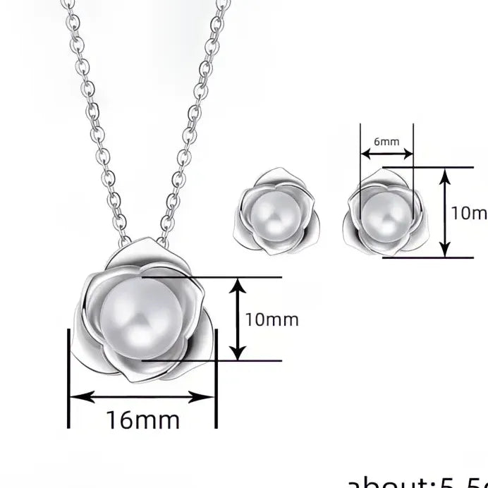 Elegant Imitation Pearl Plant Pendant Necklace for Women Anniversary Gift
