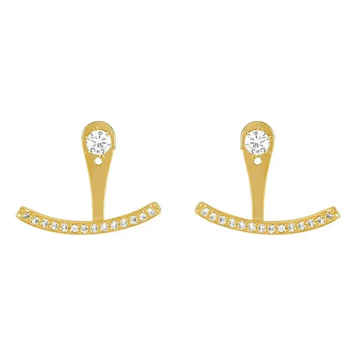 2024 Classic Korean Geometric Zircon Gold Color Earrings for Women