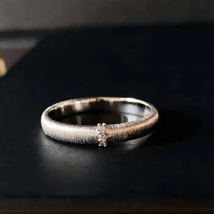 Copper Wire Drawing Crystal Ring Women Fashion Luxury Banquet Jewelry Mood Tracker