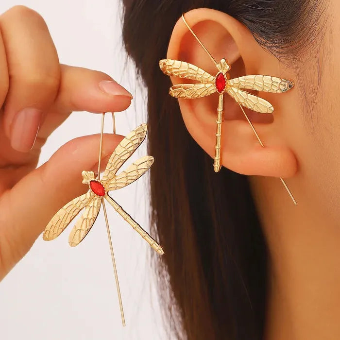 Dragonfly Zinc Alloy Drop Earrings for Women Retro Punk Party Gift